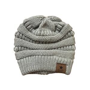Toddler Boys Grey Gray Winter Beanie Hat Knit Super Star